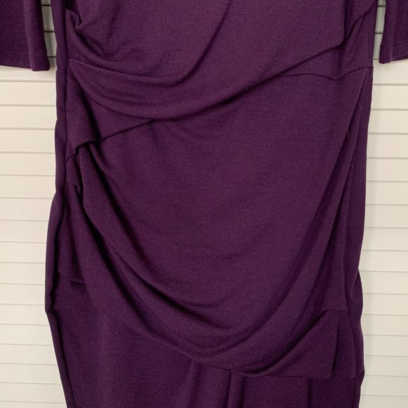 Sportmax dress by Max Mara, eggplant, short sleeve, stretch fit, size L - Picture 8 of 10